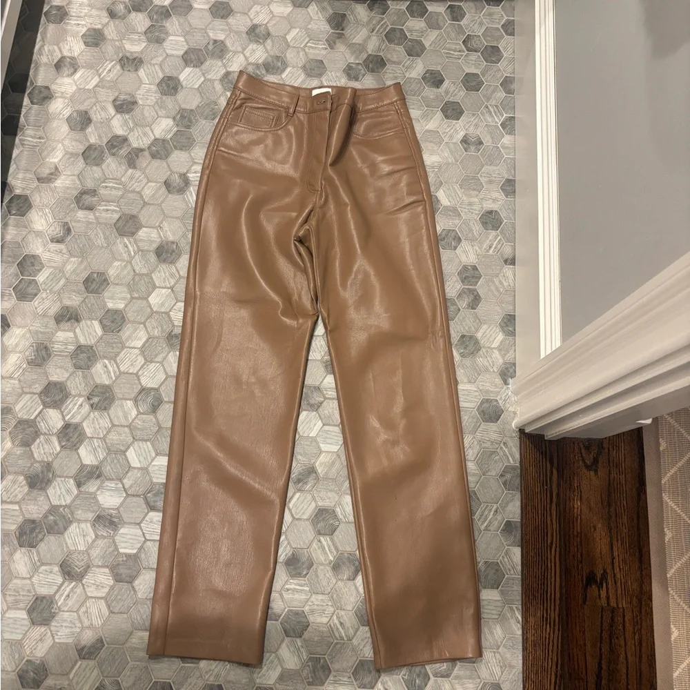 Aritiza Wilfred Camel Straight Leg Pants - Picture 2 of 2
